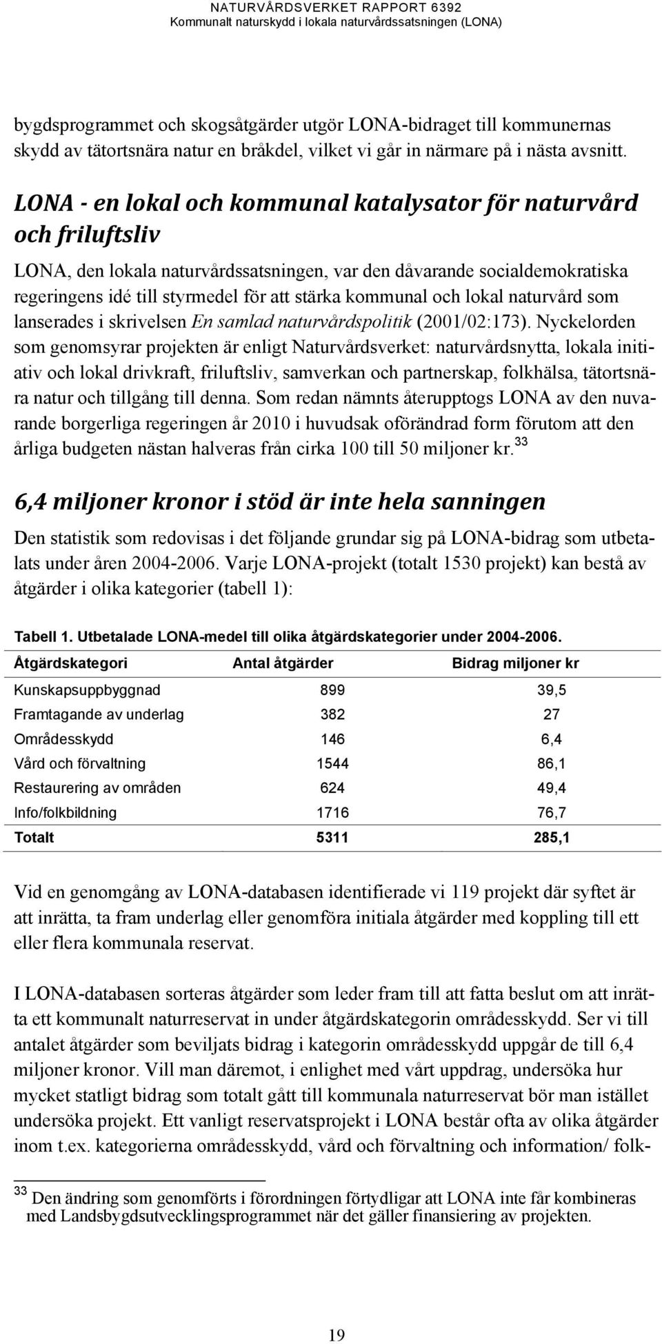 kommunal och lokal naturvård som lanserades i skrivelsen En samlad naturvårdspolitik (2001/02:173).