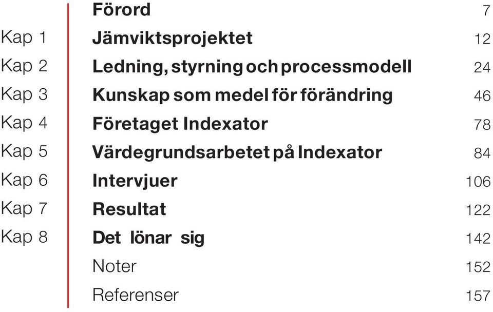 som medel för förändring 46 Företaget Indexator 78 Värdegrundsarbetet