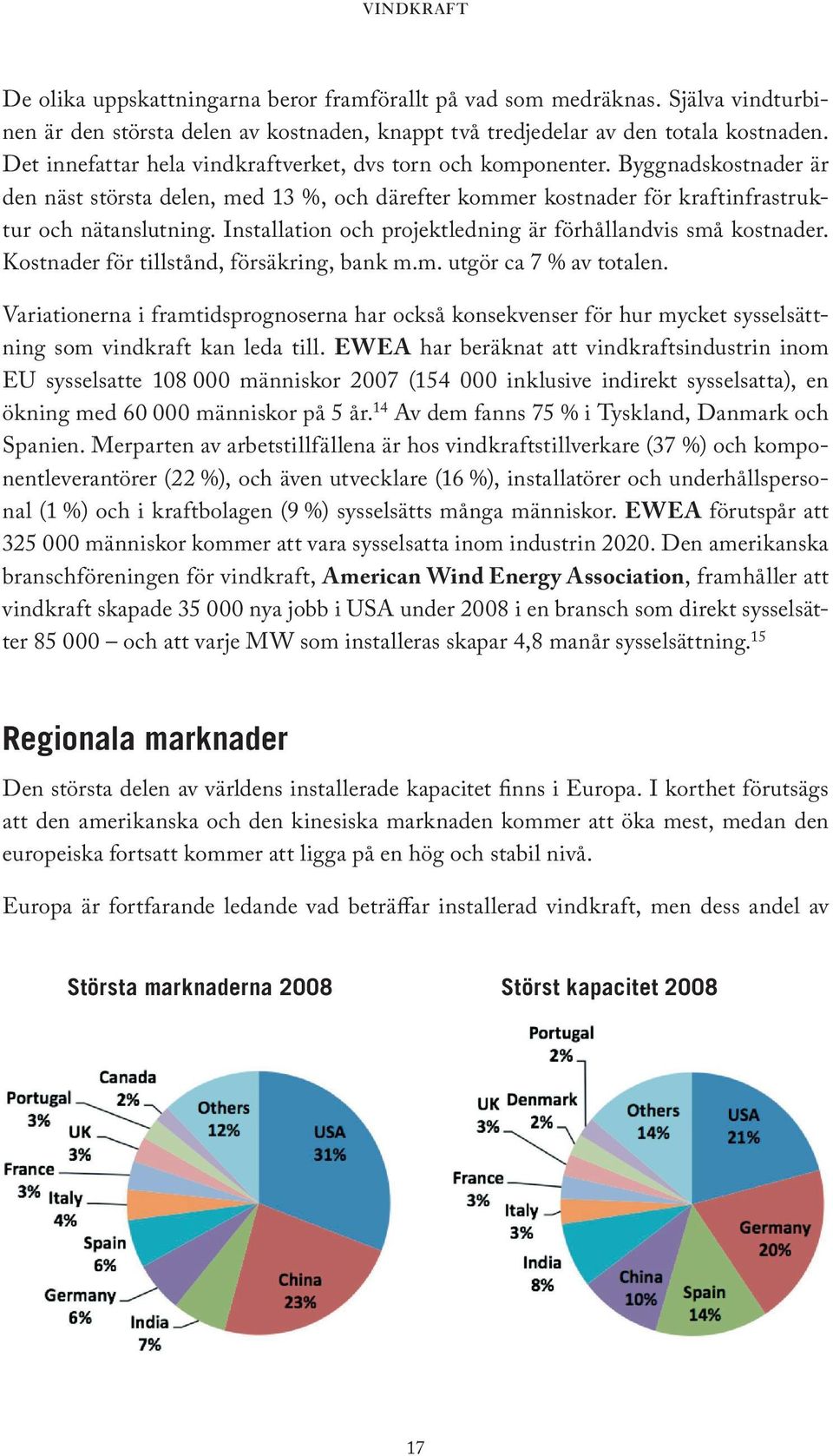 Installation och projektledning är förhållandvis små kostnader. Kostnader för tillstånd, försäkring, bank m.m. utgör ca 7 % av totalen.