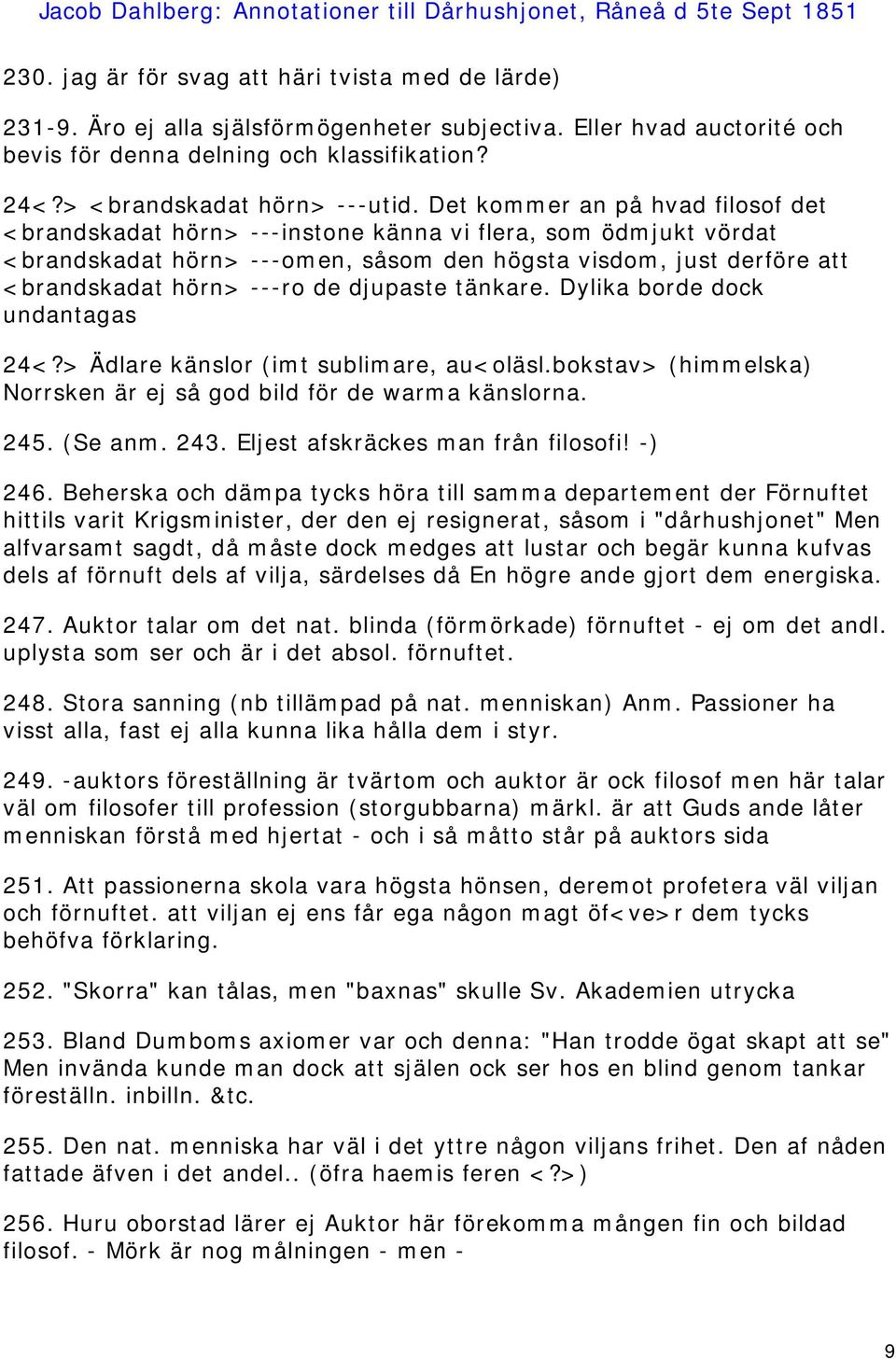 Det kommer an på hvad filosof det <brandskadat hörn> ---instone känna vi flera, som ödmjukt vördat <brandskadat hörn> ---omen, såsom den högsta visdom, just derföre att <brandskadat hörn> ---ro de