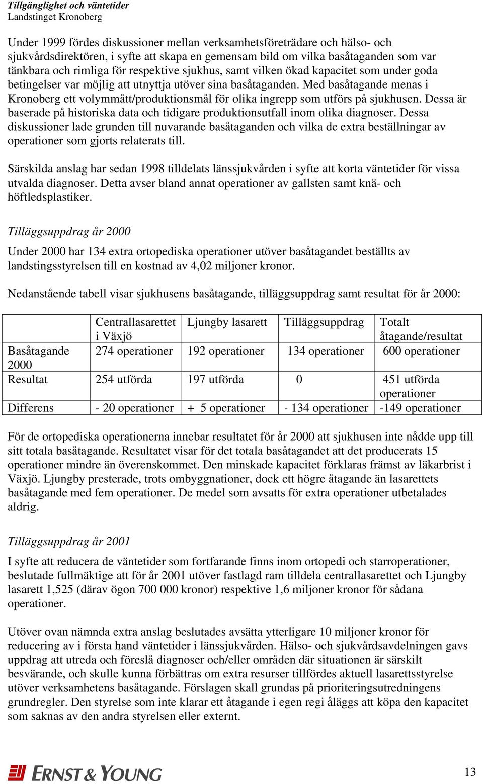 Med basåtagande menas i Kronoberg ett volymmått/produktionsmål för olika ingrepp som utförs på sjukhusen. Dessa är baserade på historiska data och tidigare produktionsutfall inom olika diagnoser.