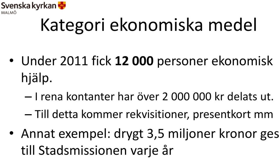 I rena kontanter har över 2 000 000 kr delats ut.
