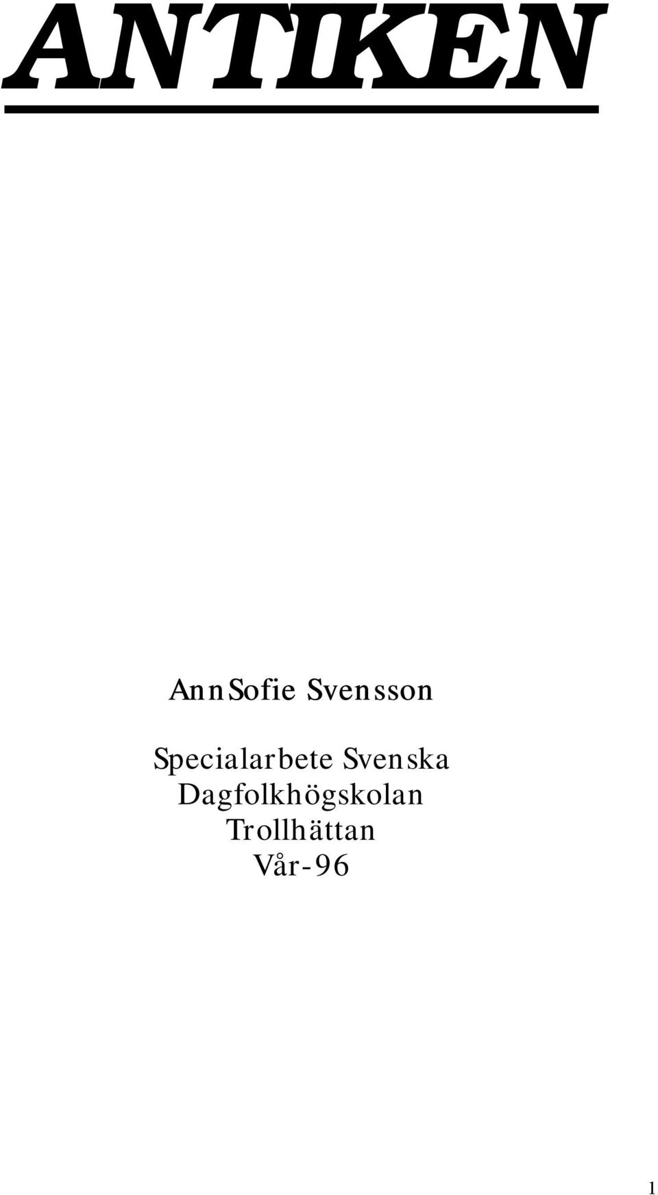 Specialarbete Svenska