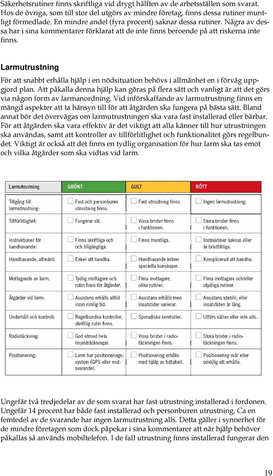 Larmutrustning För att snabbt erhålla hjälp i en nödsituation behövs i allmänhet en i förväg uppgjord plan.