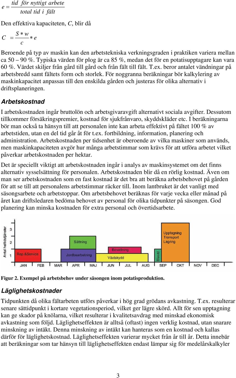 beror antalet vändningar på arbetsbredd samt fältets form och storlek.