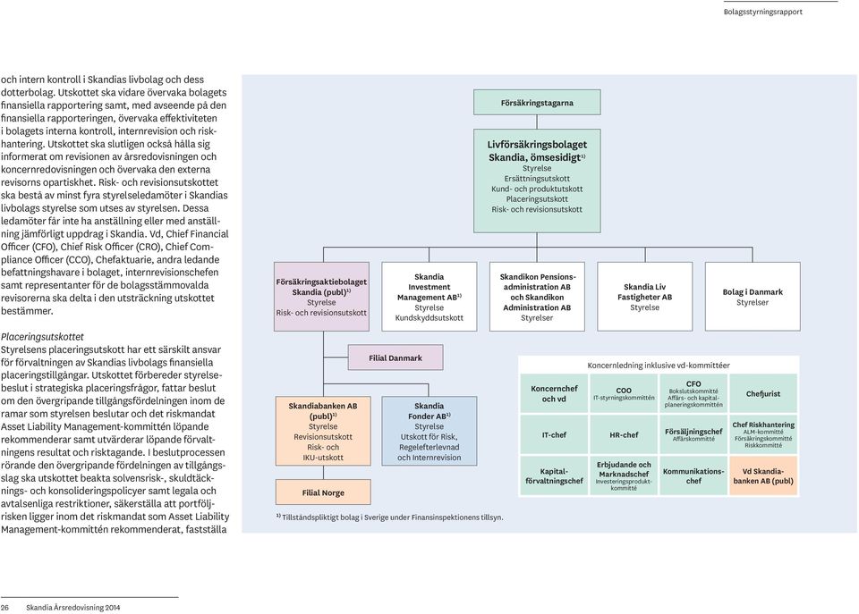 riskhantering. Utskottet ska slutligen också hålla sig informerat om revisionen av årsredovisningen och koncernredovisningen och övervaka den externa revisorns opartiskhet.