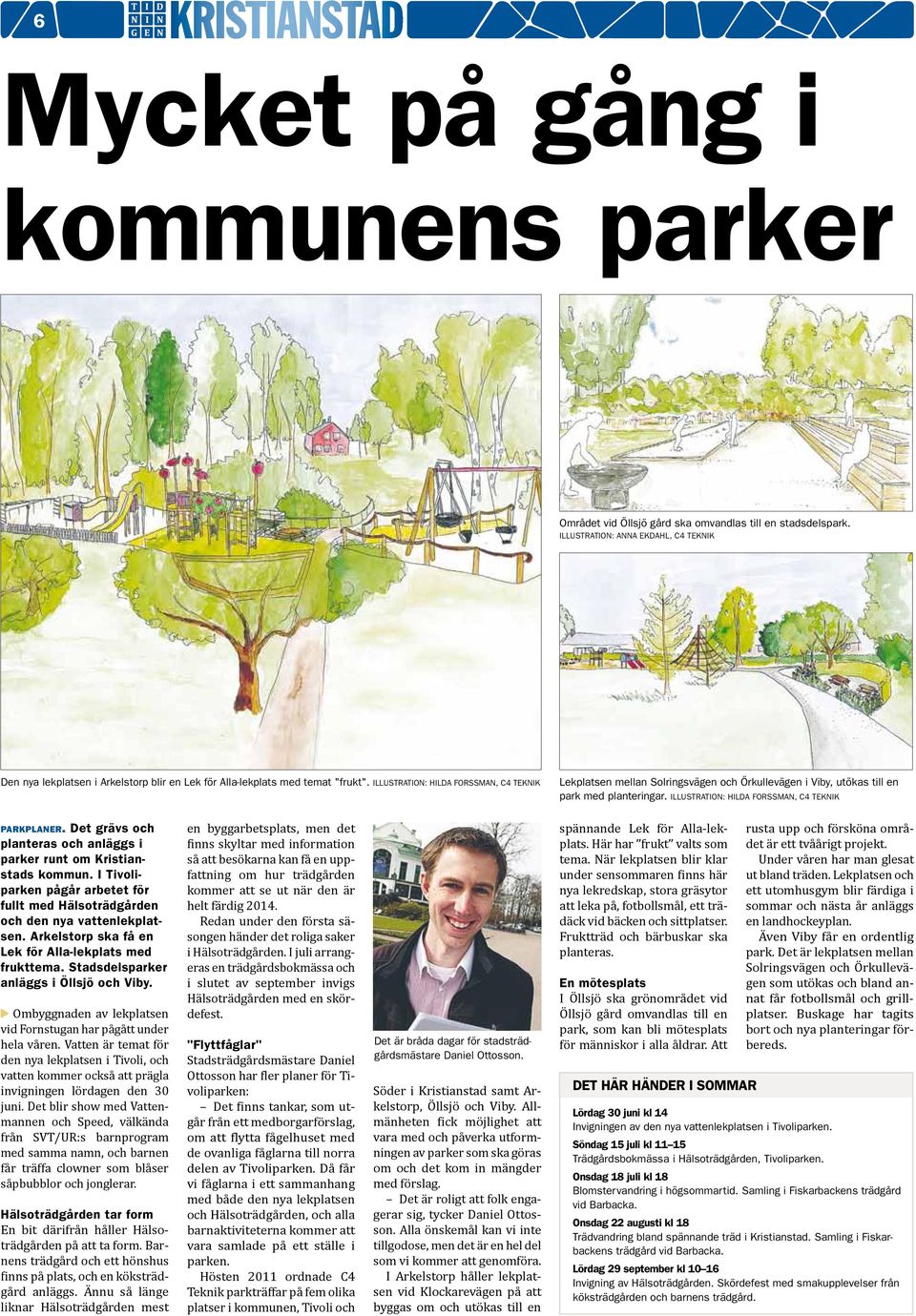 ILLUSTRATION: HILDA FORSSMAN, C4 TEKNIK Lekplatsen mellan Solringsvägen och Örkullevägen i Viby, utökas till en park med planteringar. ILLUSTRATION: HILDA FORSSMAN, C4 TEKNIK parkplaner.