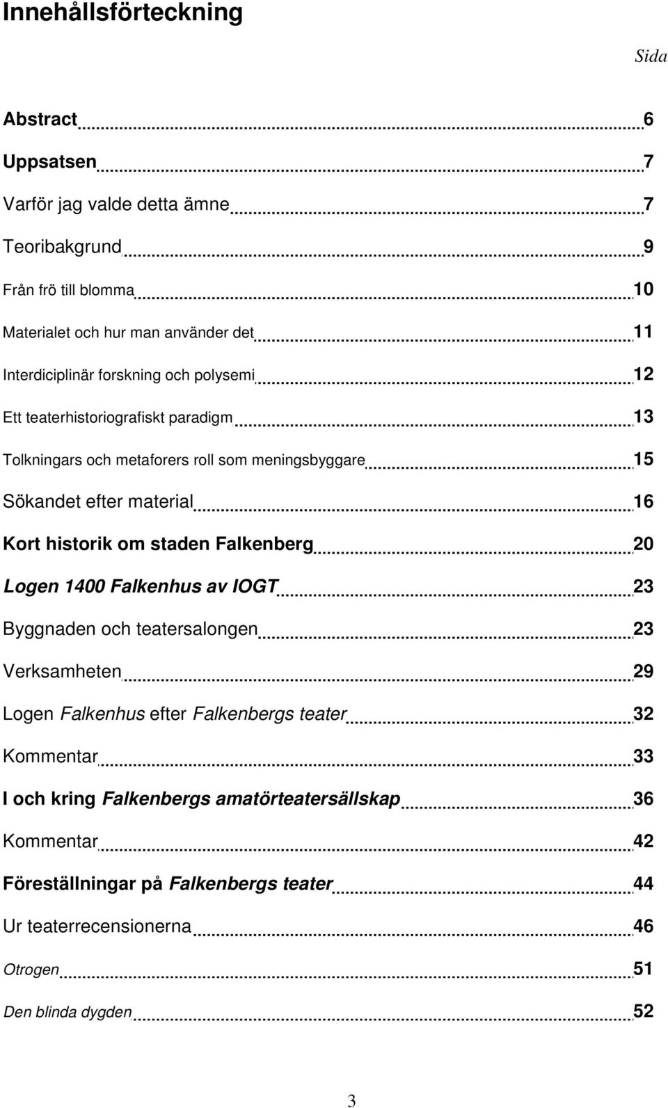 Kort historik om staden Falkenberg 20 Logen 1400 Falkenhus av IOGT 23 Byggnaden och teatersalongen 23 Verksamheten 29 Logen Falkenhus efter Falkenbergs teater 32