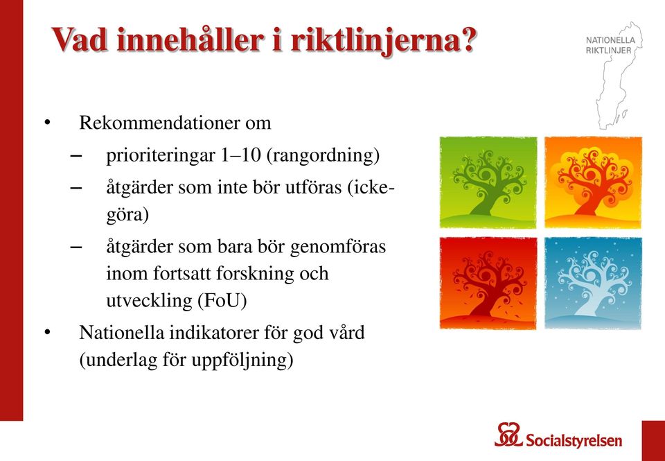 inte bör utföras (ickegöra) åtgärder som bara bör genomföras inom