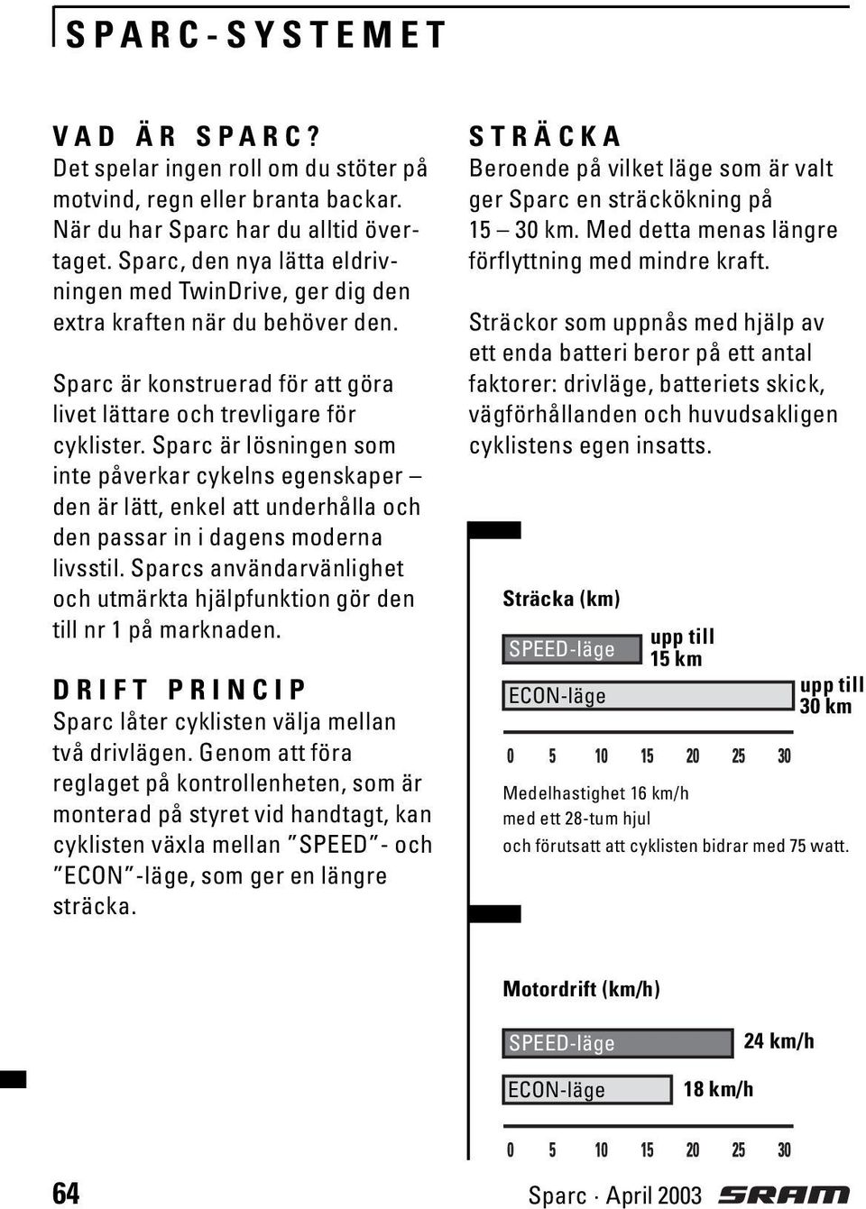 Sparc är lösningen som inte påverkar cykelns egenskaper den är lätt, enkel att underhålla och den passar in i dagens moderna livsstil.