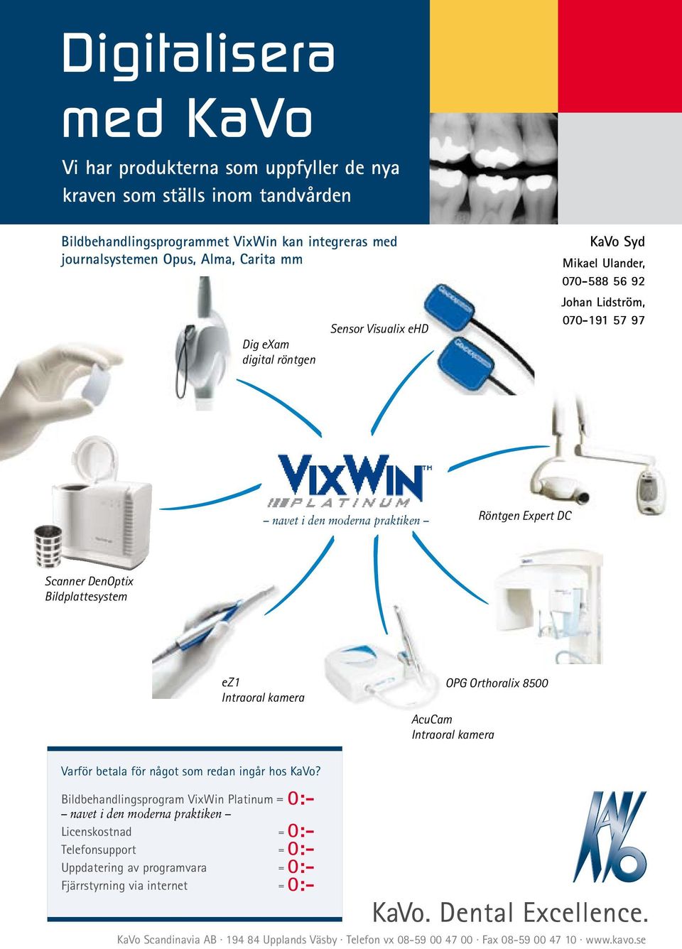 Intraoral kamera OPG Orthoralix 8500 AcuCam Intraoral kamera Varför betala för något som redan ingår hos KaVo?