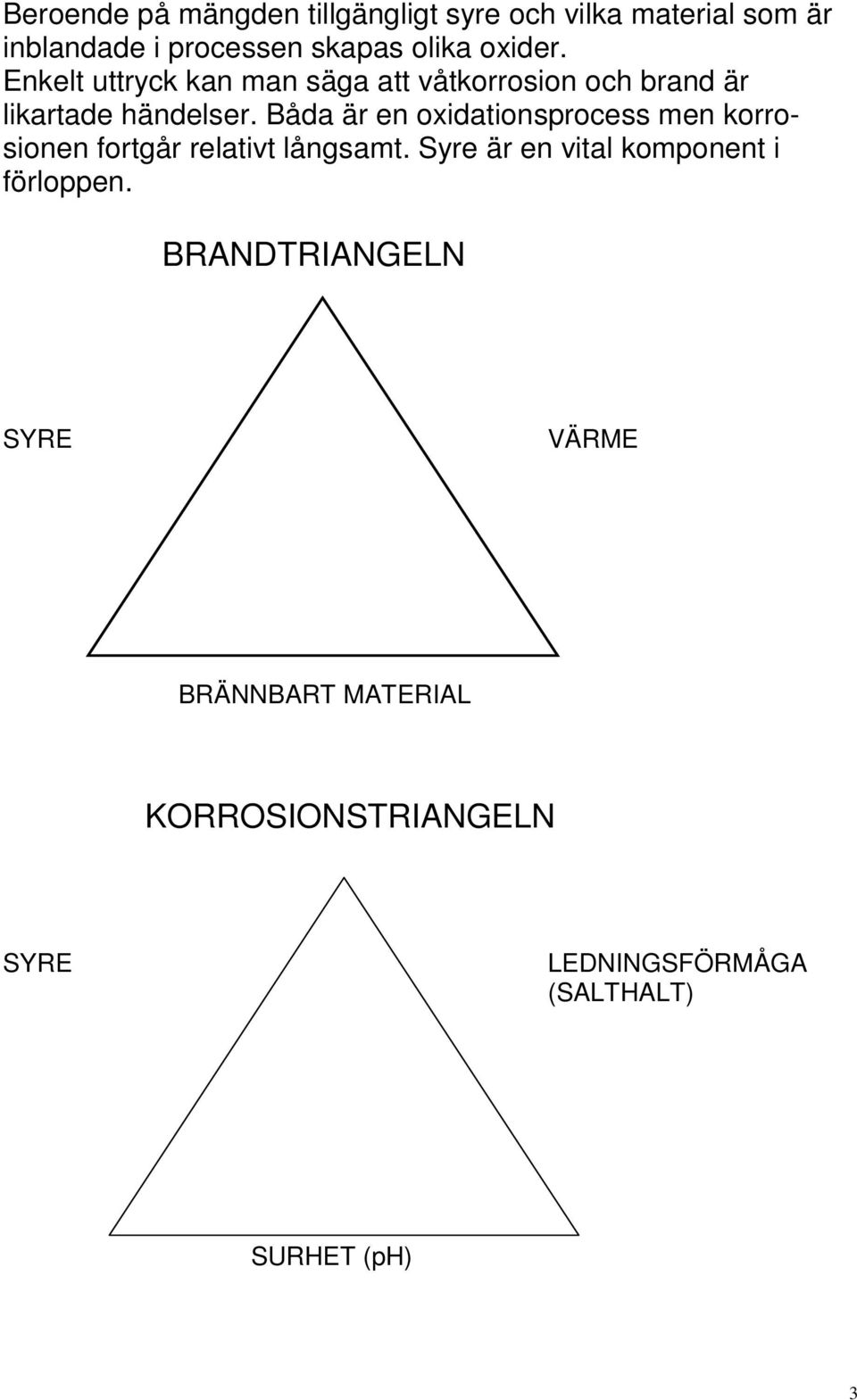 Båda är en oxidationsprocess men korrosionen fortgår relativt långsamt.