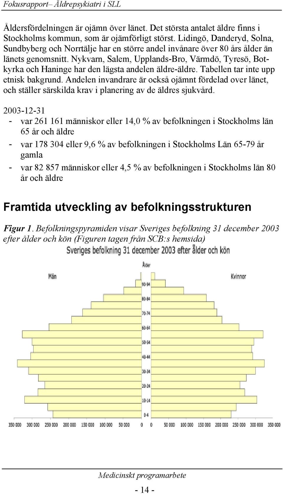 Nykvarn, Salem, Upplands-Bro, Värmdö, Tyresö, Botkyrka och Haninge har den lägsta andelen äldre-äldre. Tabellen tar inte upp etnisk bakgrund.