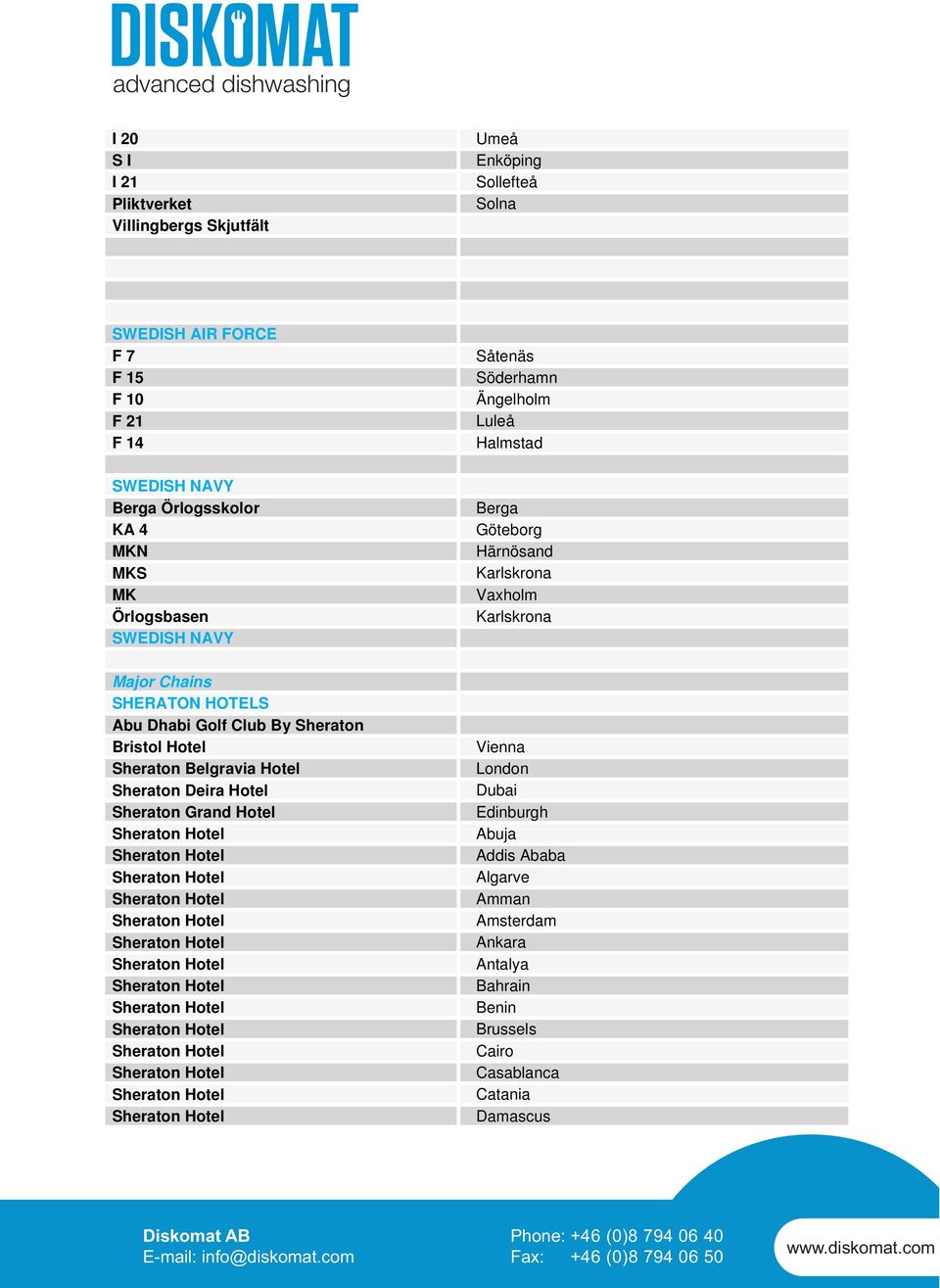 Belgravia Hotel Sheraton Deira Hotel Sheraton Grand Hotel Såtenäs Söderhamn Ängelholm Luleå Halmstad Berga Härnösand Karlskrona Vaxholm