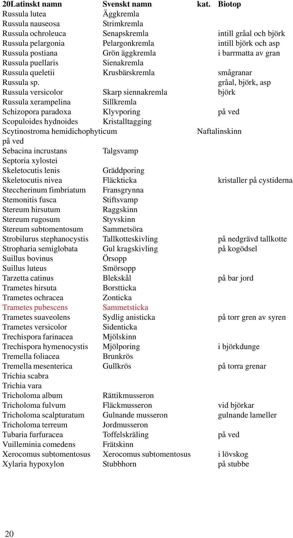 äggkremla i barrmatta av gran Russula puellaris Sienakremla Russula queletii Krusbärskremla smågranar Russula sp.