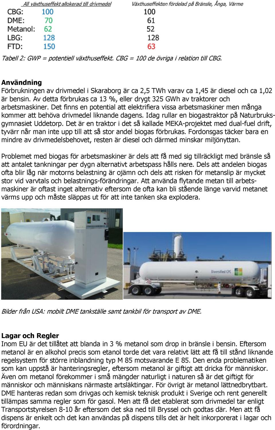 Idag rullar en biogastraktor på Naturbruksgymnasiet Uddetorp. Det är en traktor i det så kallade MEKA-projektet med dual-fuel drift, tyvärr når man inte upp till att så stor andel biogas förbrukas.