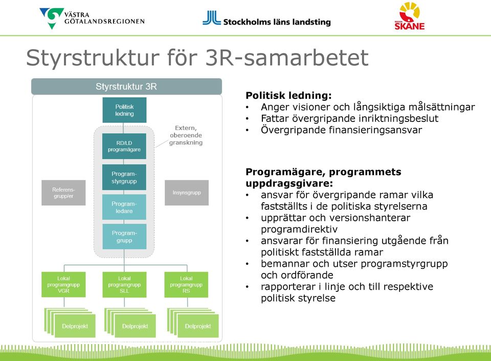 politiska styrelserna upprättar och versionshanterar programdirektiv ansvarar för finansiering utgående från politiskt fastställda ramar