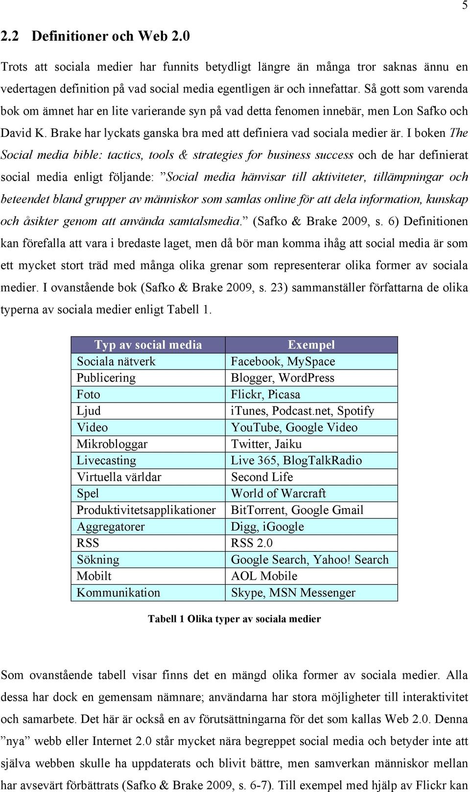 I boken The Social media bible: tactics, tools & strategies for business success och de har definierat social media enligt följande: Social media hänvisar till aktiviteter, tillämpningar och