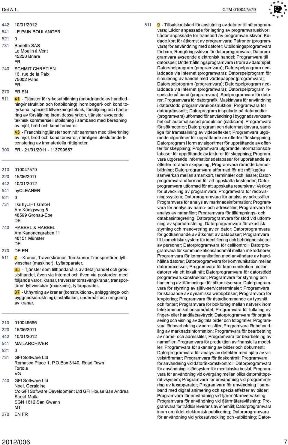 handledning/instruktion och fortbildning) inom bageri- och konditoryrkena, speciellt tillverkningsteknik, försäljning och hantering av försäljning inom dessa yrken, tjänster avseende teknisk