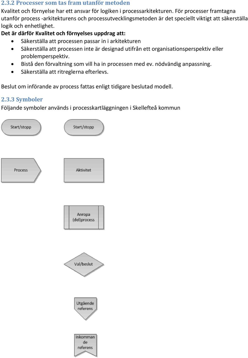 Det är därför Kvalitet och förnyelses uppdrag att: Säkerställa att processen passar in i arkitekturen Säkerställa att processen inte är designad utifrån ett organisationsperspektiv