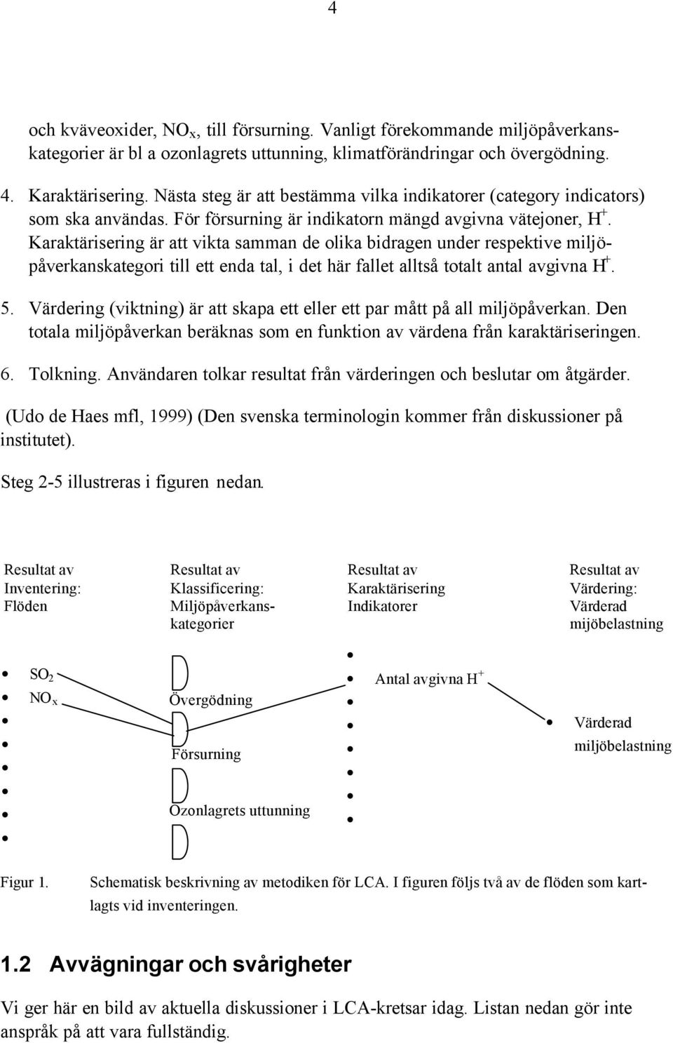 Karaktärisering är att vikta samman de olika bidragen under respektive miljöpåverkanskategori till ett enda tal, i det här fallet alltså totalt antal avgivna H +. 5.