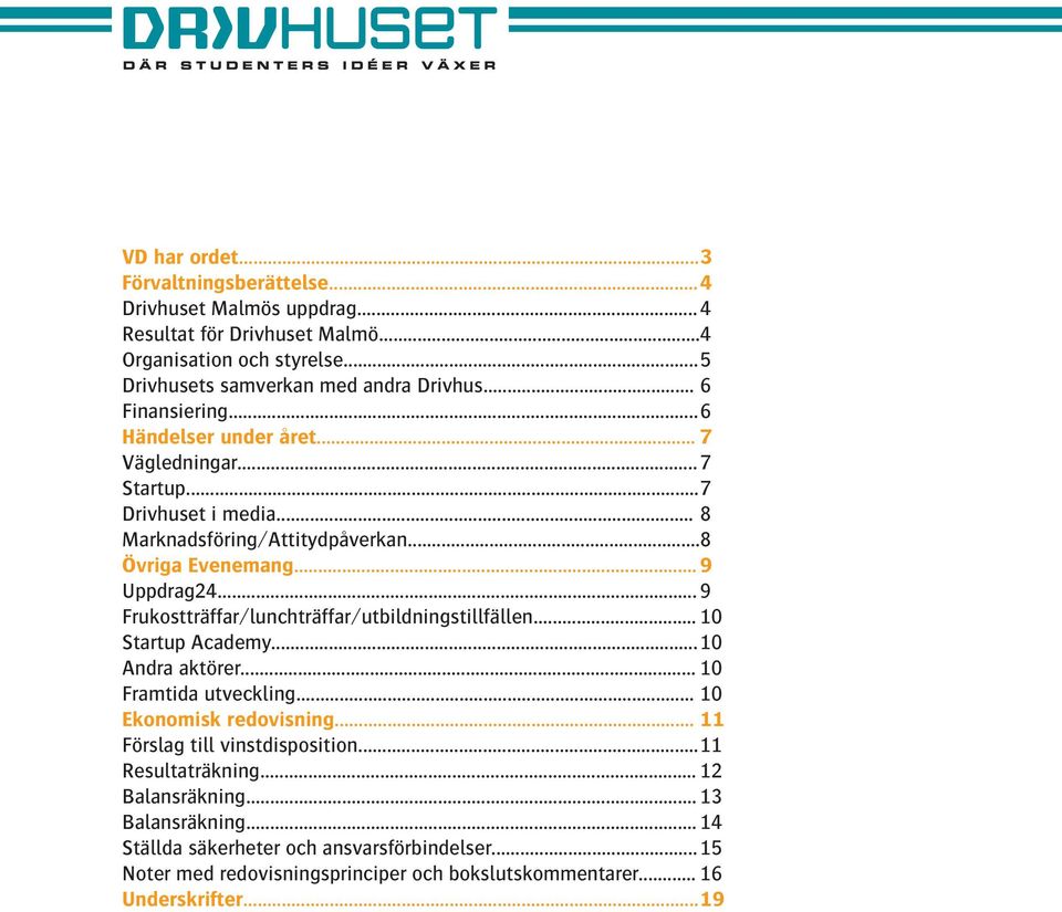 .. 9 Frukostträffar/lunchträffar/utbildningstillfällen... 10 Startup Academy... 10 Andra aktörer... 10 Framtida utveckling... 10 Ekonomisk redovisning.