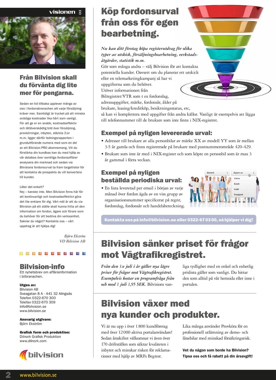 För att ge er en snabb, kostnadseffektiv och lättöverskådlig bild över försäljning, provkörningar, inbyten, släckta 2:or m.