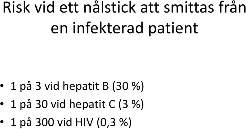 vid hepatit B (30 %) 1 på 30 vid