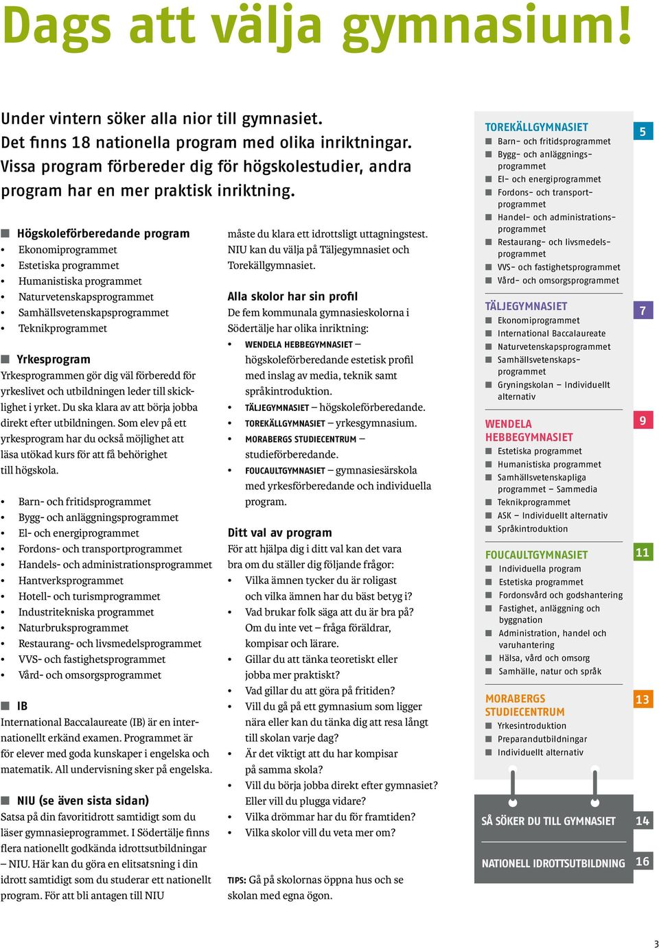 n Högskoleförberedande program Ekonomiprogrammet Estetiska programmet Humanistiska programmet Naturvetenskapsprogrammet Samhällsvetenskapsprogrammet Teknikprogrammet n Yrkesprogram Yrkesprogrammen