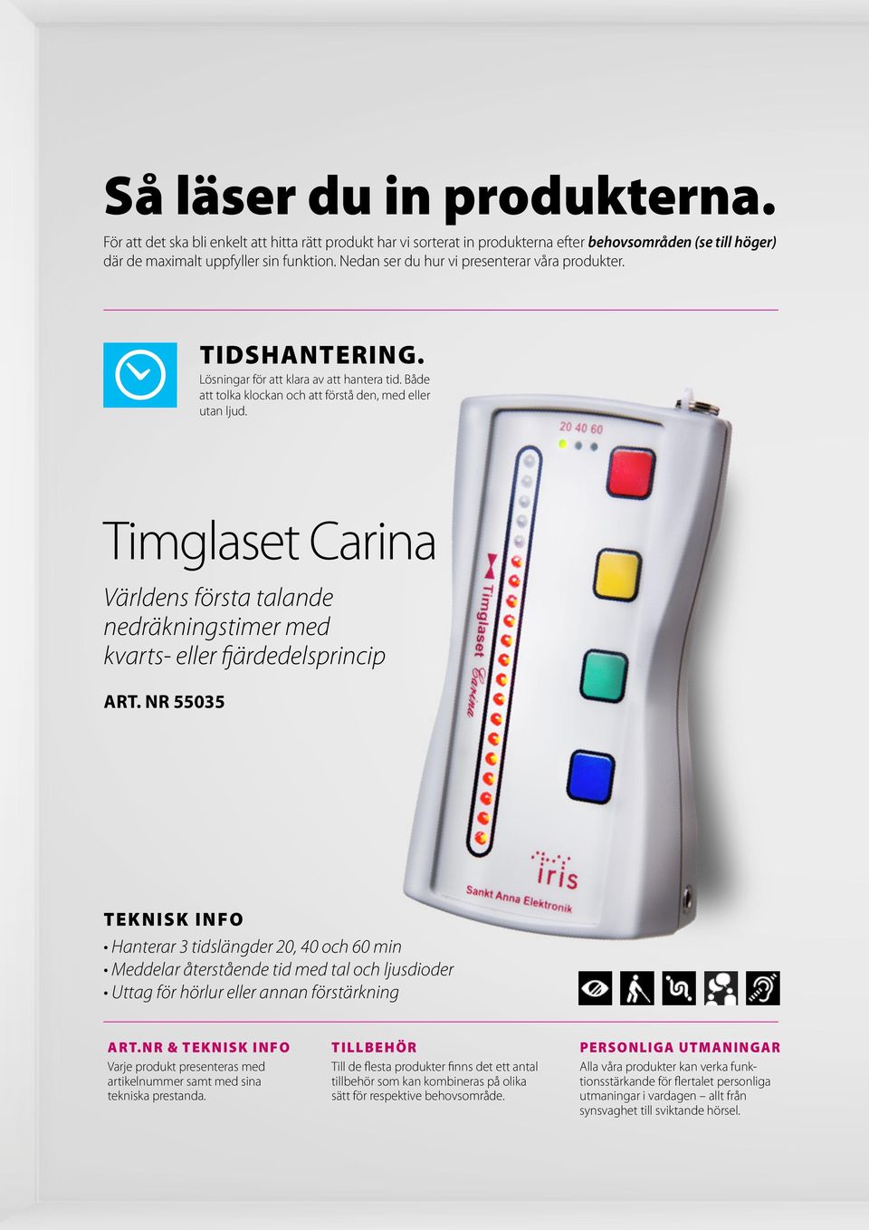 Timglaset Carina Världens första talande nedräkningstimer med kvarts- eller fjärdedelsprincip Art.