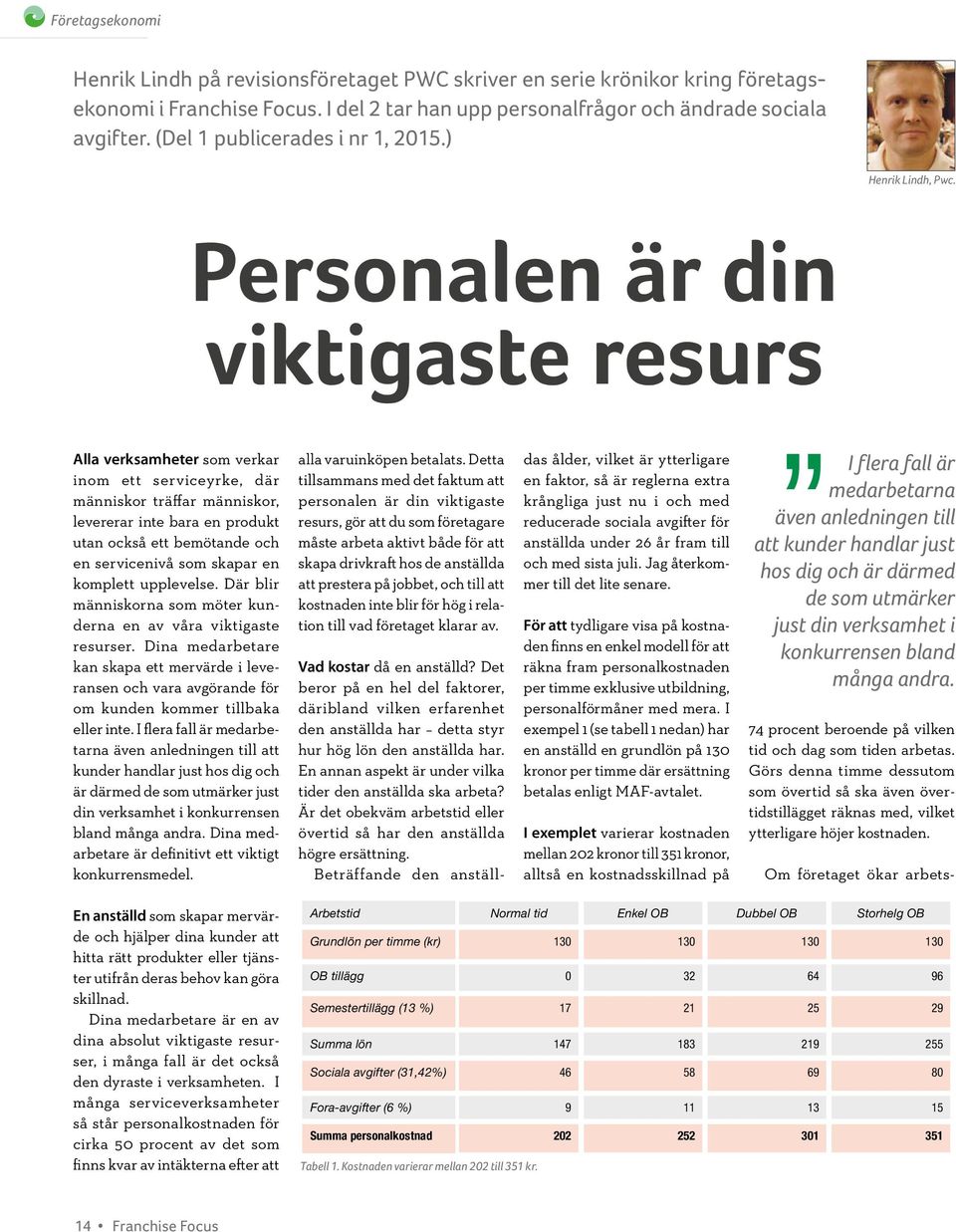 Personalen är din viktigaste resurs Alla verksamheter som verkar inom ett serviceyrke, där människor träffar människor, levererar inte bara en produkt utan också ett bemötande och en servicenivå som