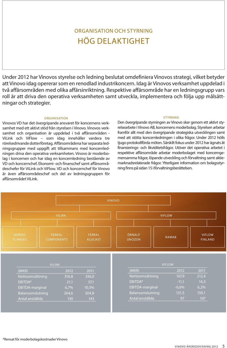 Respektive affärsområde har en ledningsgrupp vars roll är att driva den operativa verksamheten samt utveckla, implementera och följa upp målsättningar och strategier.