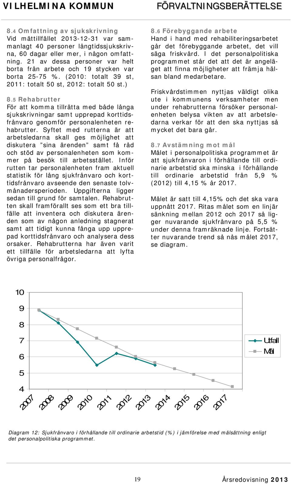 5 Rehabrutter För att komma tillrätta med både långa sjukskrivningar samt upprepad korttidsfrånvaro genomför personalenheten rehabrutter.