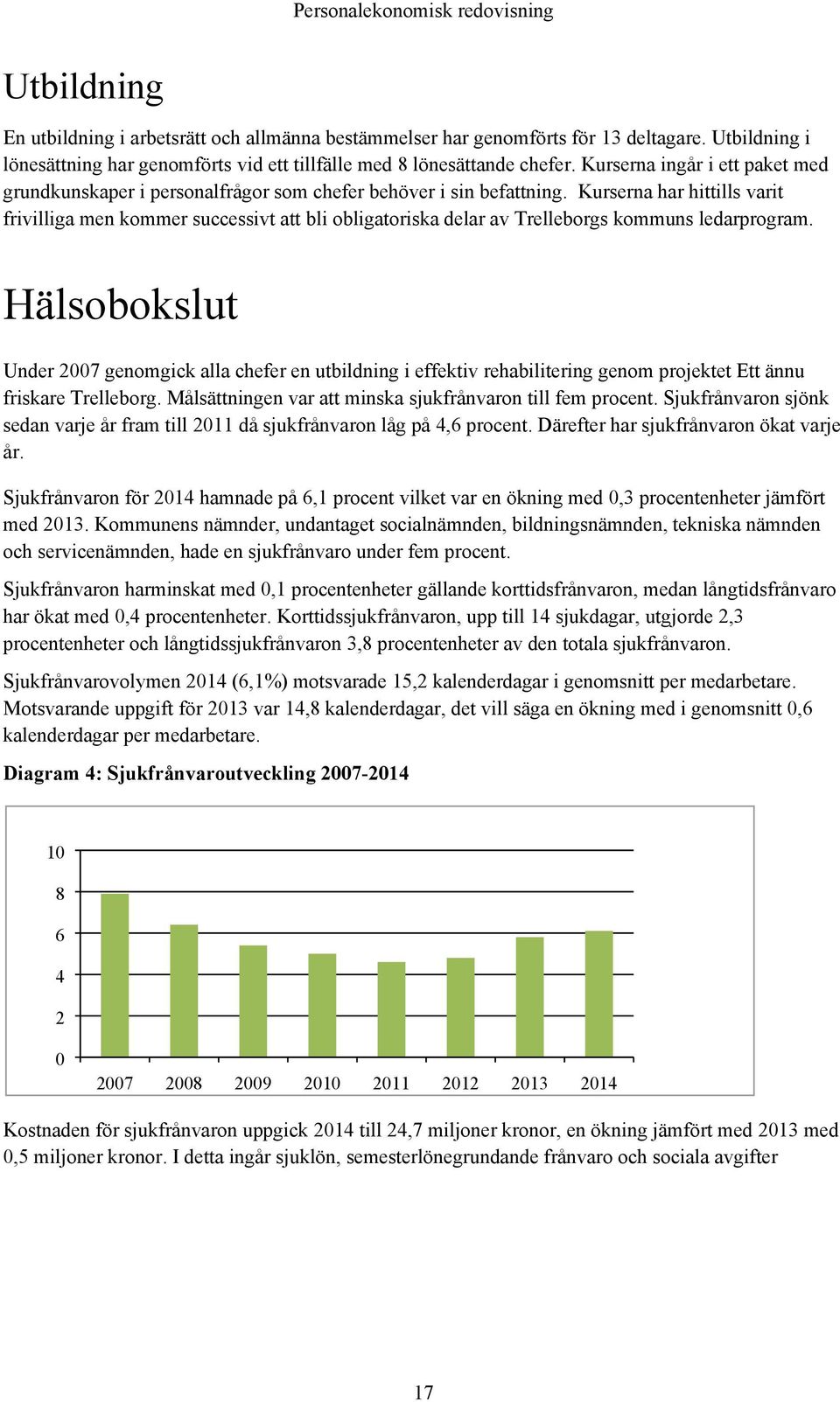 Kurserna har hittills varit frivilliga men kommer successivt att bli obligatoriska delar av Trelleborgs kommuns ledarprogram.