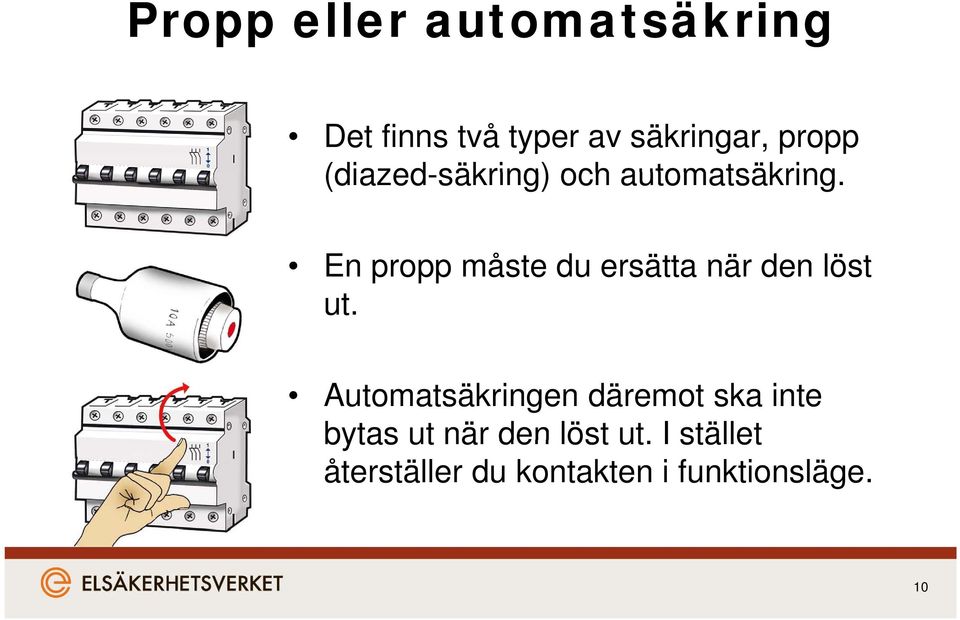 En propp måste du ersätta när den löst ut.