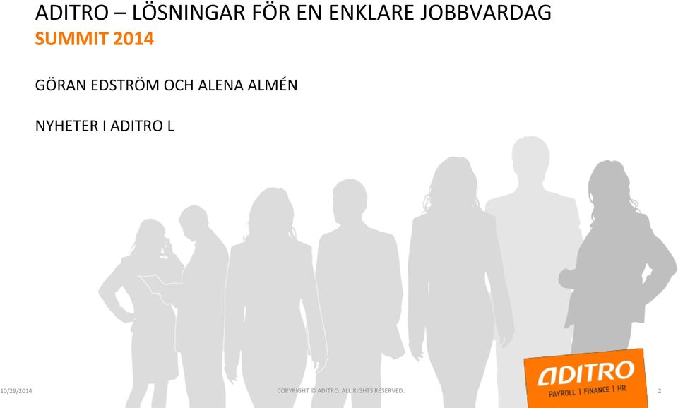 OCH ALENA ALMÉN NYHETER I ADITRO L