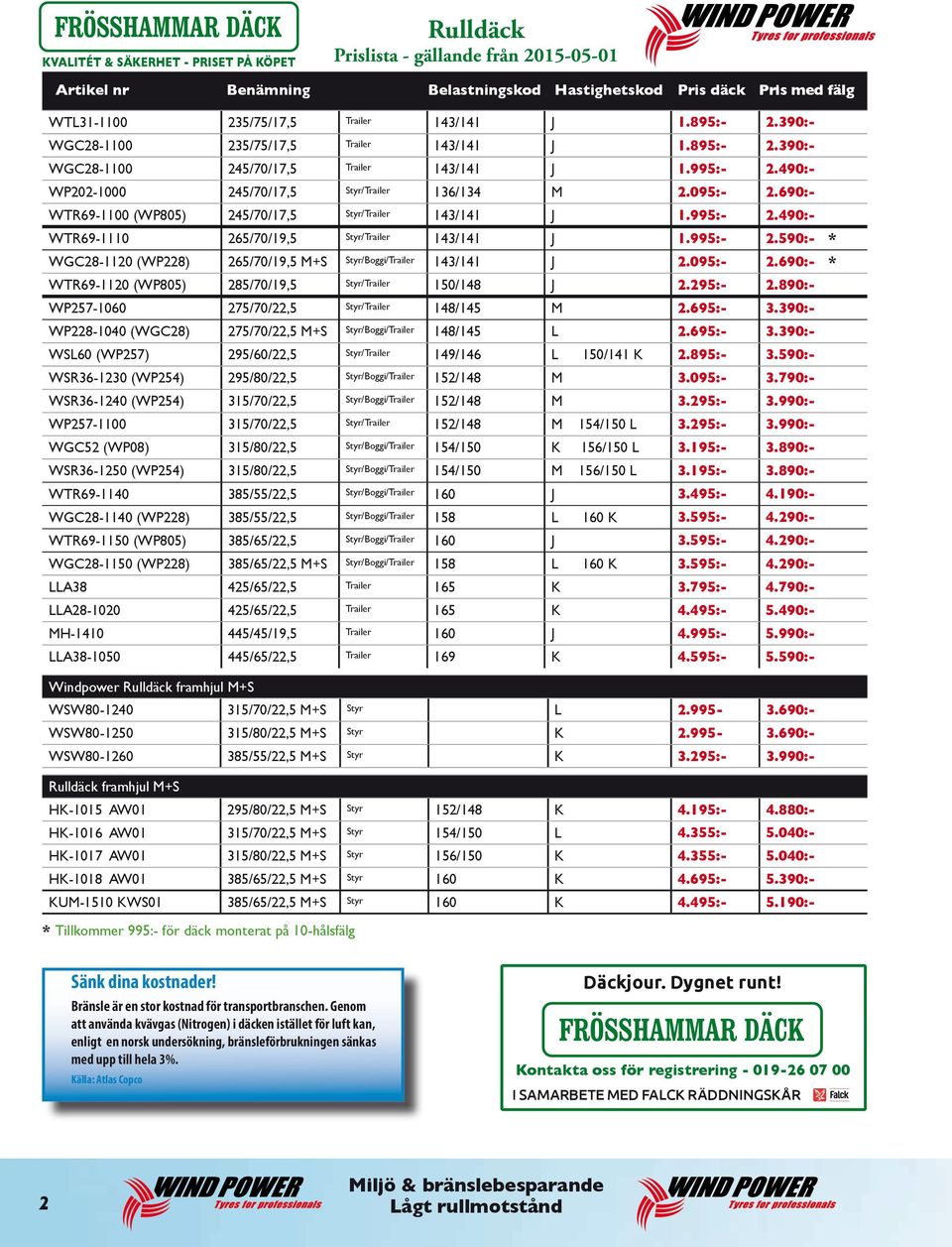 995:- 2.590:- * WGC28-1120 (WP228) 265/70/19,5 M+S 143/141 2.095:- 2.690:- * WTR69-1120 (WP805) 285/70/19,5 / 150/148 2.295:- 2.890:- WP257-1060 275/70/22,5 / 148/145 M 2.695:- 3.