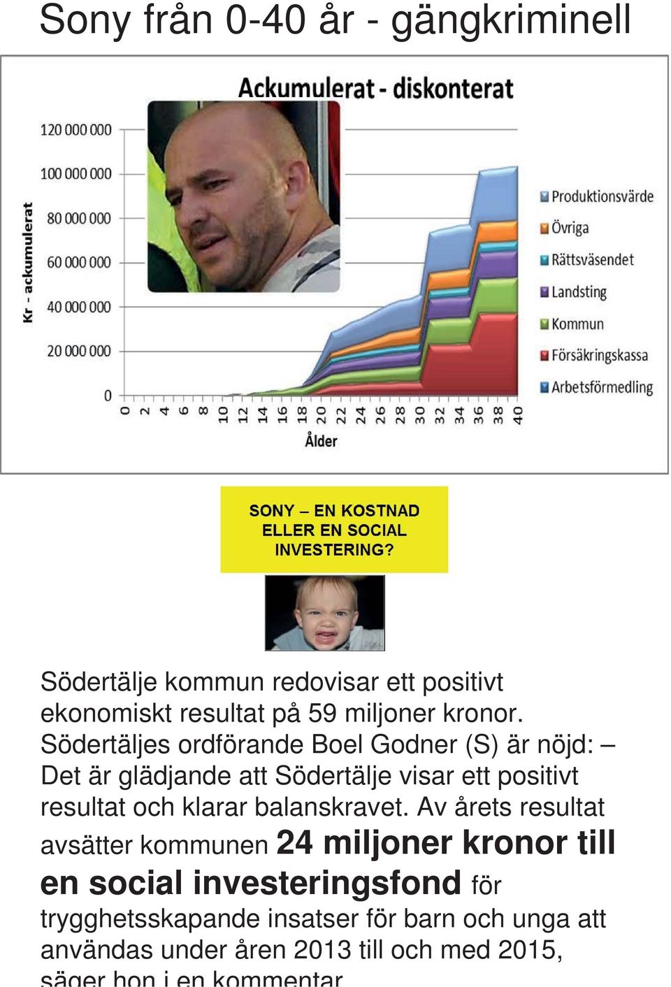 Södertäljes ordförande Boel Godner (S) är nöjd: Det är glädjande att Södertälje visar ett positivt resultat och