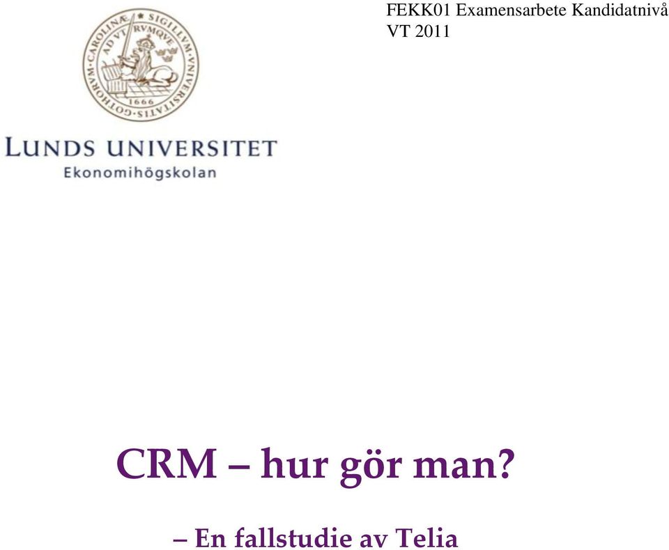 CRM hur gör man?