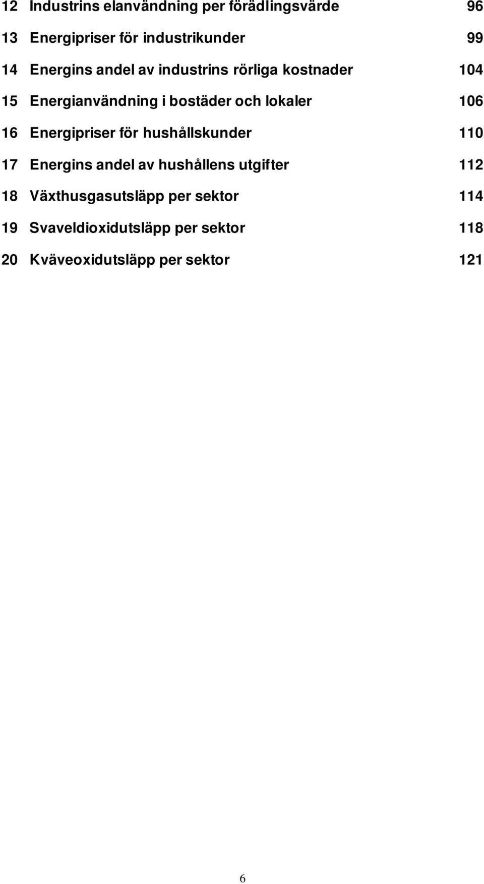 106 16 Energipriser för hushållskunder 110 17 Energins andel av hushållens utgifter 112 18