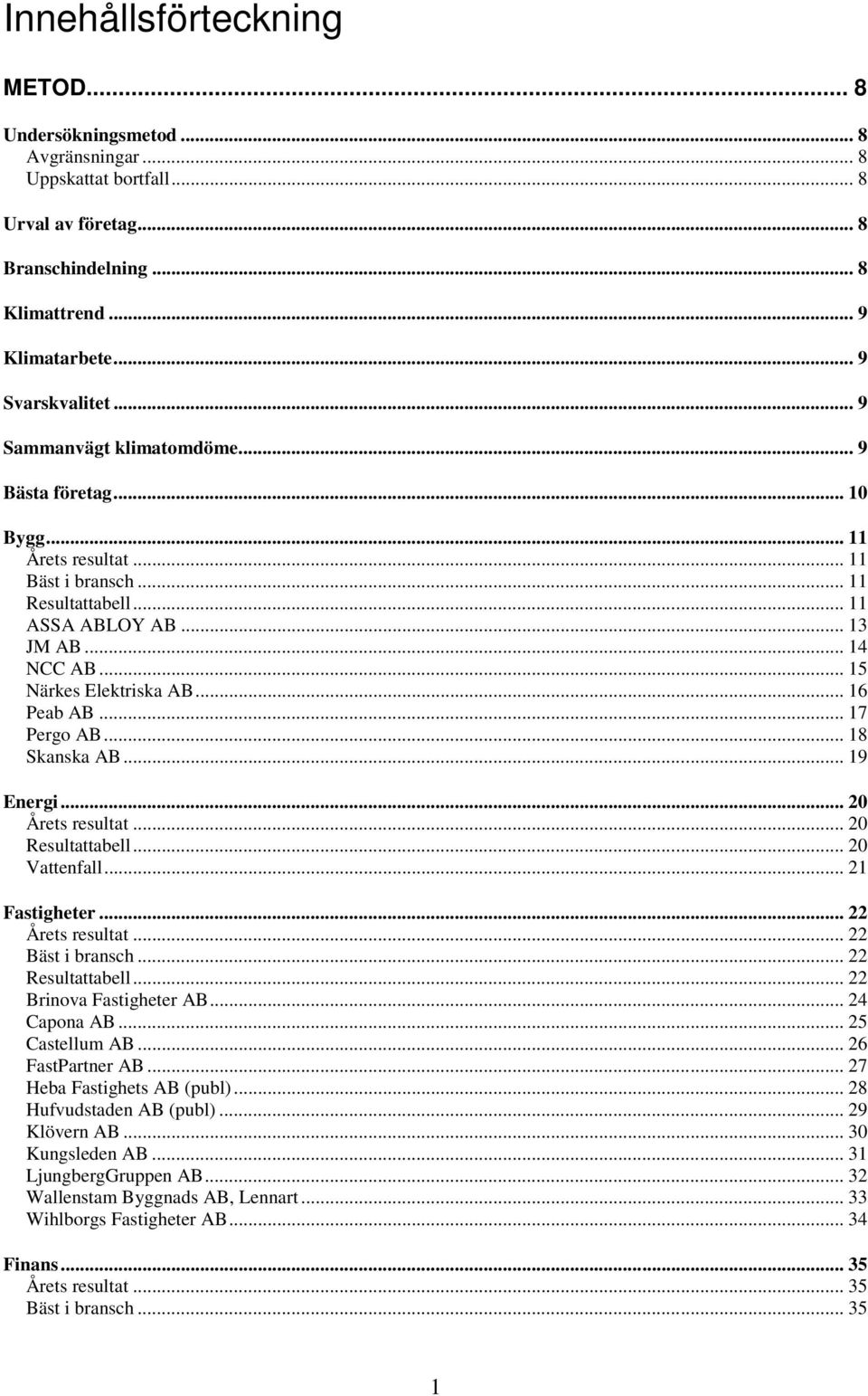 .. 20 Årets resultat... 20 Resultattabell... 20 Vattenfall... 21 Fastigheter... 22 Årets resultat... 22 Bäst i bransch... 22 Resultattabell... 22 Brinova Fastigheter AB... 24 Capona AB.