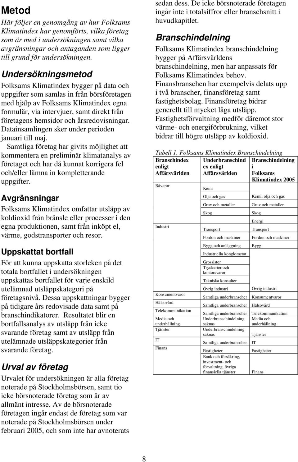 hemsidor och årsredovisningar. Datainsamlingen sker under perioden januari till maj.