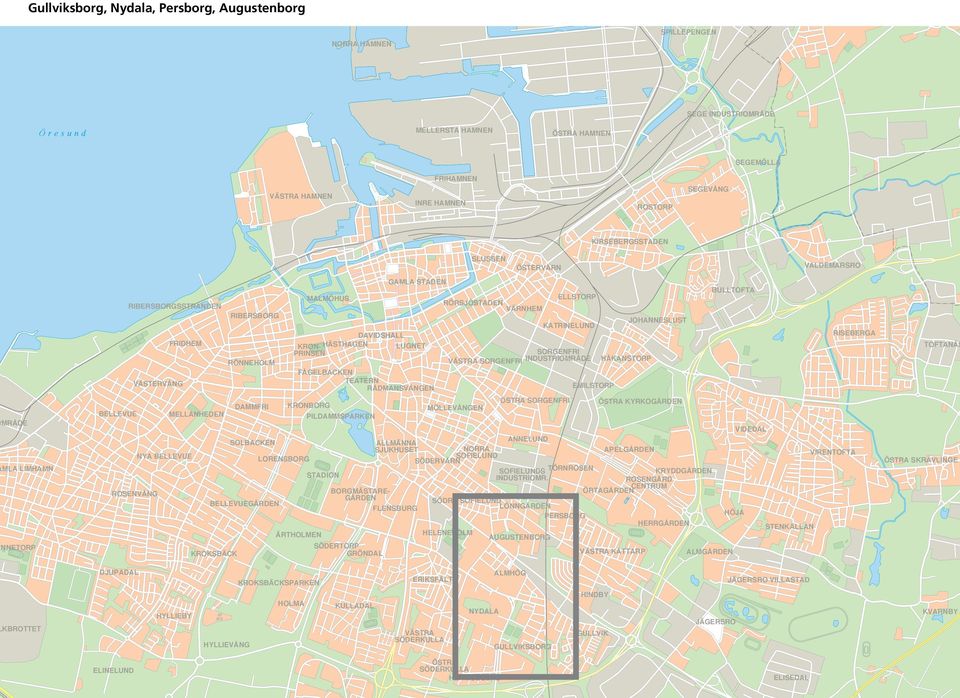 GAMLA STADEN DAVIDSHALL KRON- HÄSTHAGEN LUGNET PRINSEN FÅGELBACKEN TEATERN RÅDMANSVÅNGEN KRONBORG LORENSBORG ÄRTHOLMEN MALMÖHUS PILDAMMSPARKEN STADION ALLMÄNNA SJUKHUSET BORGMÄSTARE- GÅRDEN FLENSBURG