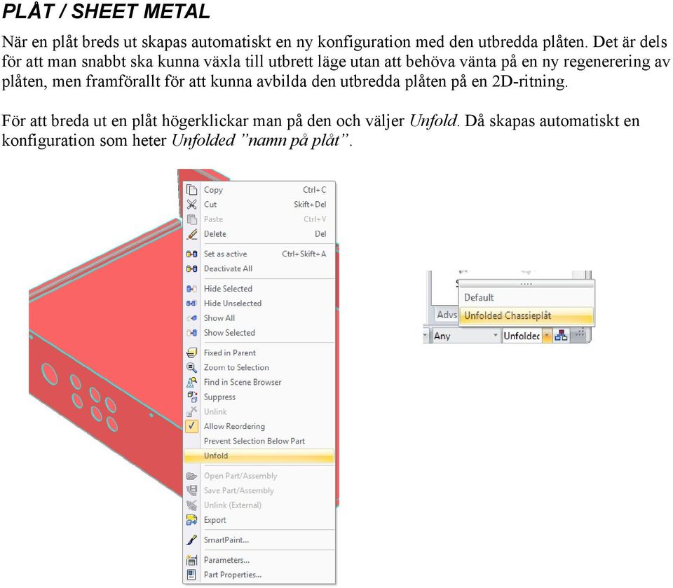 av plåten, men framförallt för att kunna avbilda den utbredda plåten på en 2D-ritning.