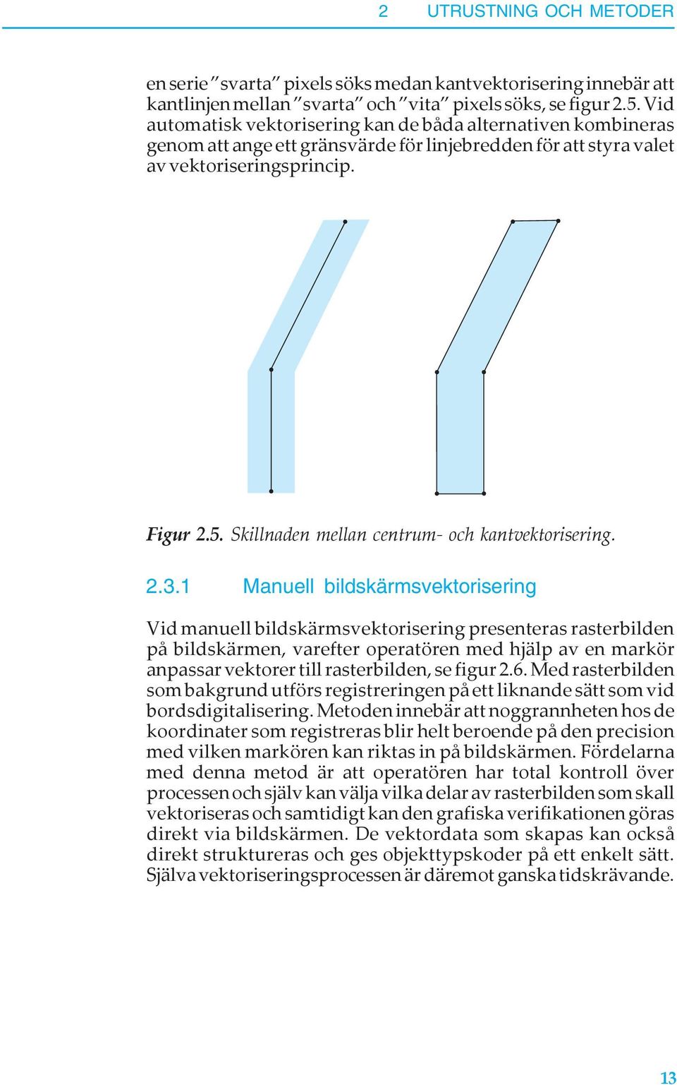 Skillnaden mellan centrum- och kantvektorisering. 2.3.