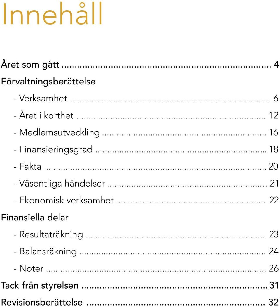 .. 20 - Väsentliga händelser... 21 - Ekonomisk verksamhet.