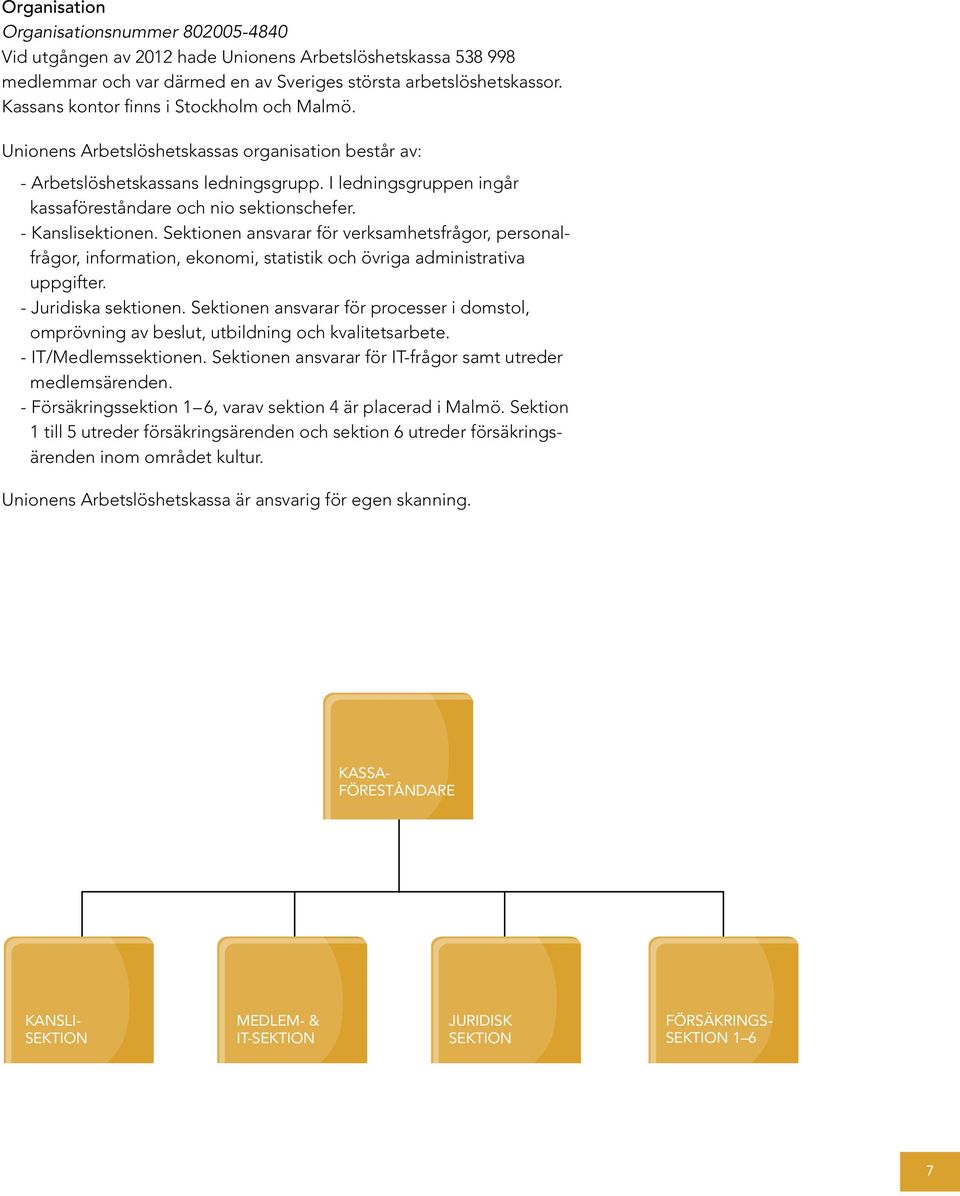 - Kanslisektionen. Sektionen ansvarar för verksamhetsfrågor, personalfrågor, information, ekonomi, statistik och övriga administrativa uppgifter. - Juridiska sektionen.