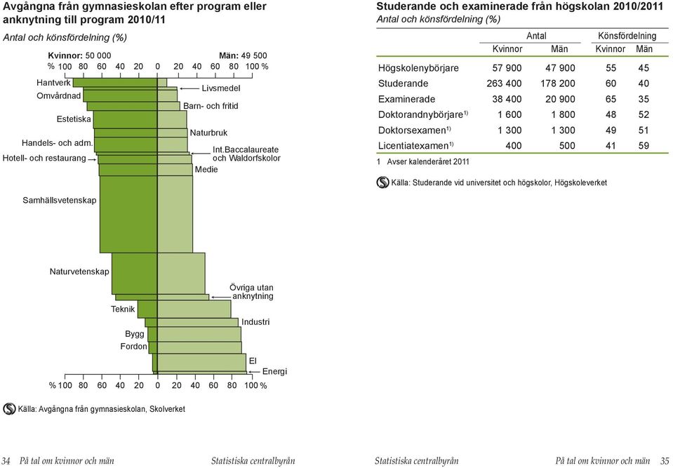 Baccalaureate och Waldorfskolor Medie Studerande och examinerade från högskolan 21/211 Antal och könsfördelning (%) Antal Könsfördelning Högskolenybörjare 57 9 47 9 55 45 Studerande 263 4 178 2 6 4