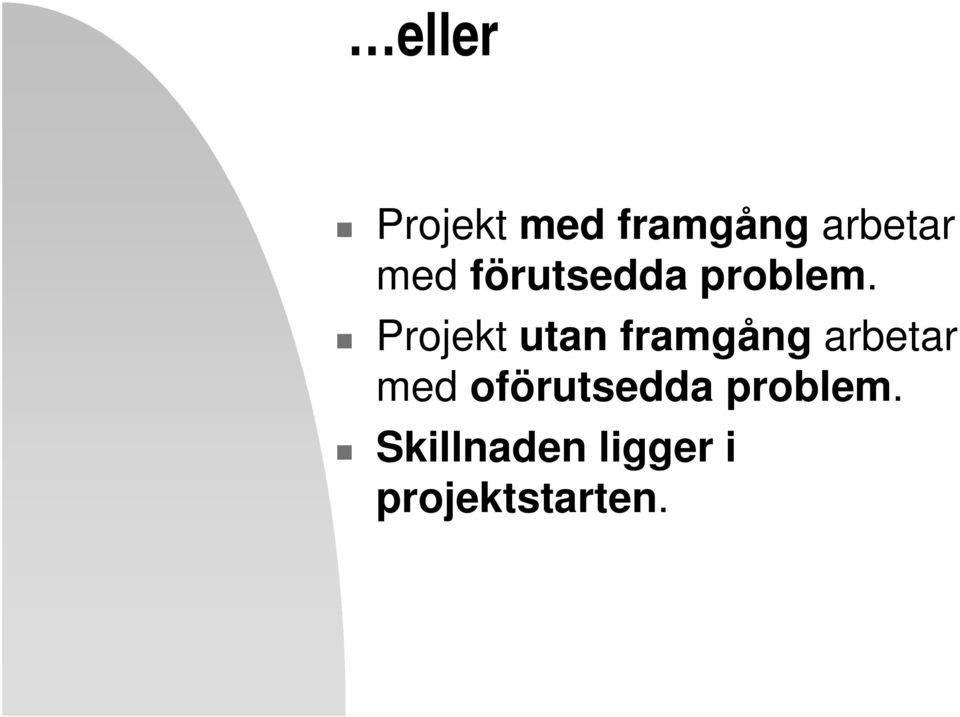 Projekt utan framgång arbetar med