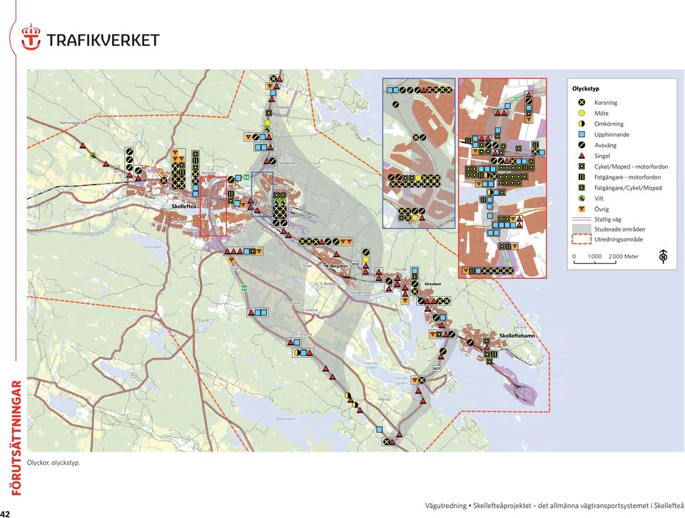 Fotgängare/Cykel/Moped Vilt Övrig Statlig väg Studerade områden Bockholmsvägen Utredningsområde Falkträsket Tjärn S. Tuvan N.